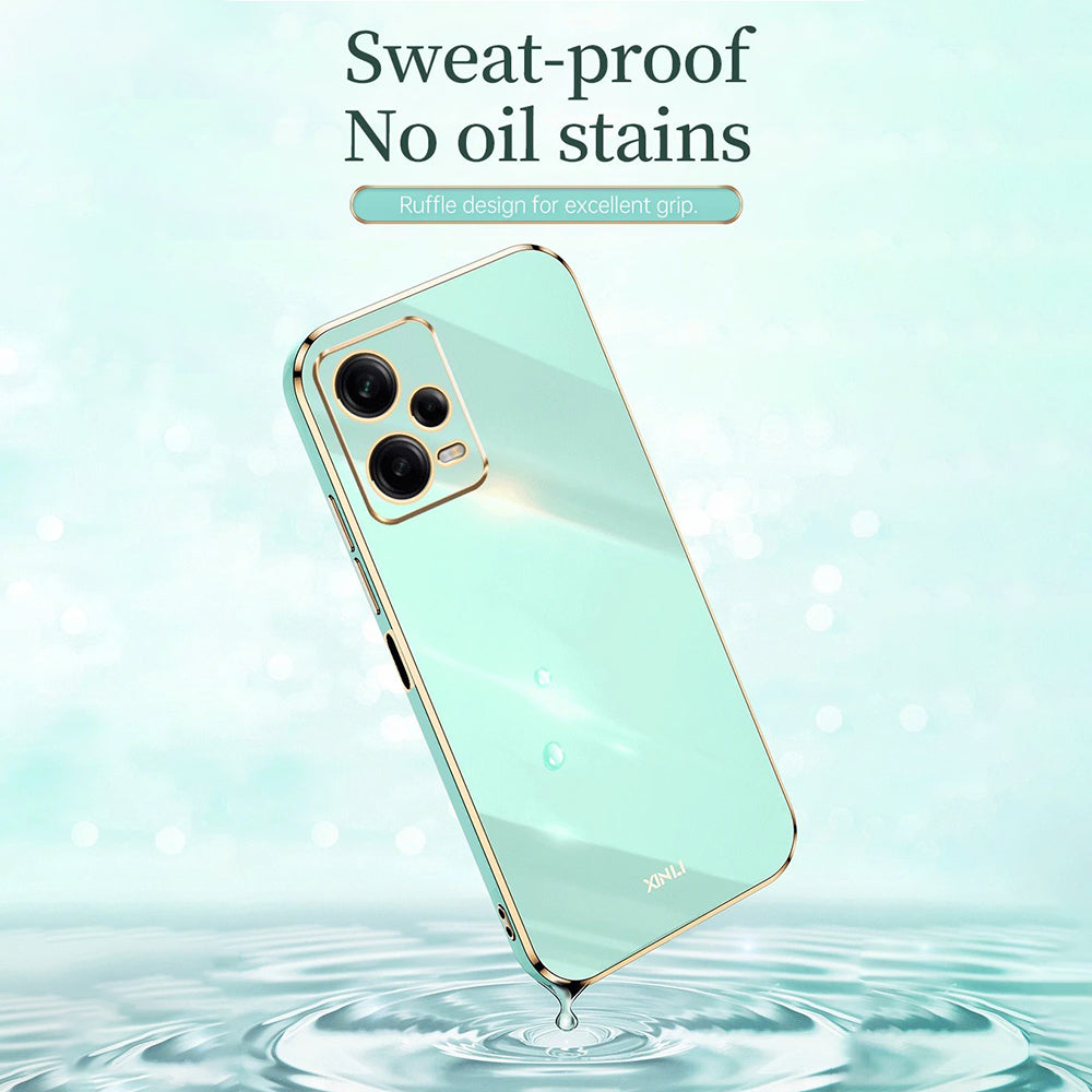 XINLI Shockproof Phone Case for Xiaomi Redmi Note 12 Pro 5G Electroplating Golden Edge TPU Phone Cover XINLI Shockproof Phone Case for Xiaomi Redmi Note 12 Pro 5G Electroplating Golden Edge TPU Phone Cover
